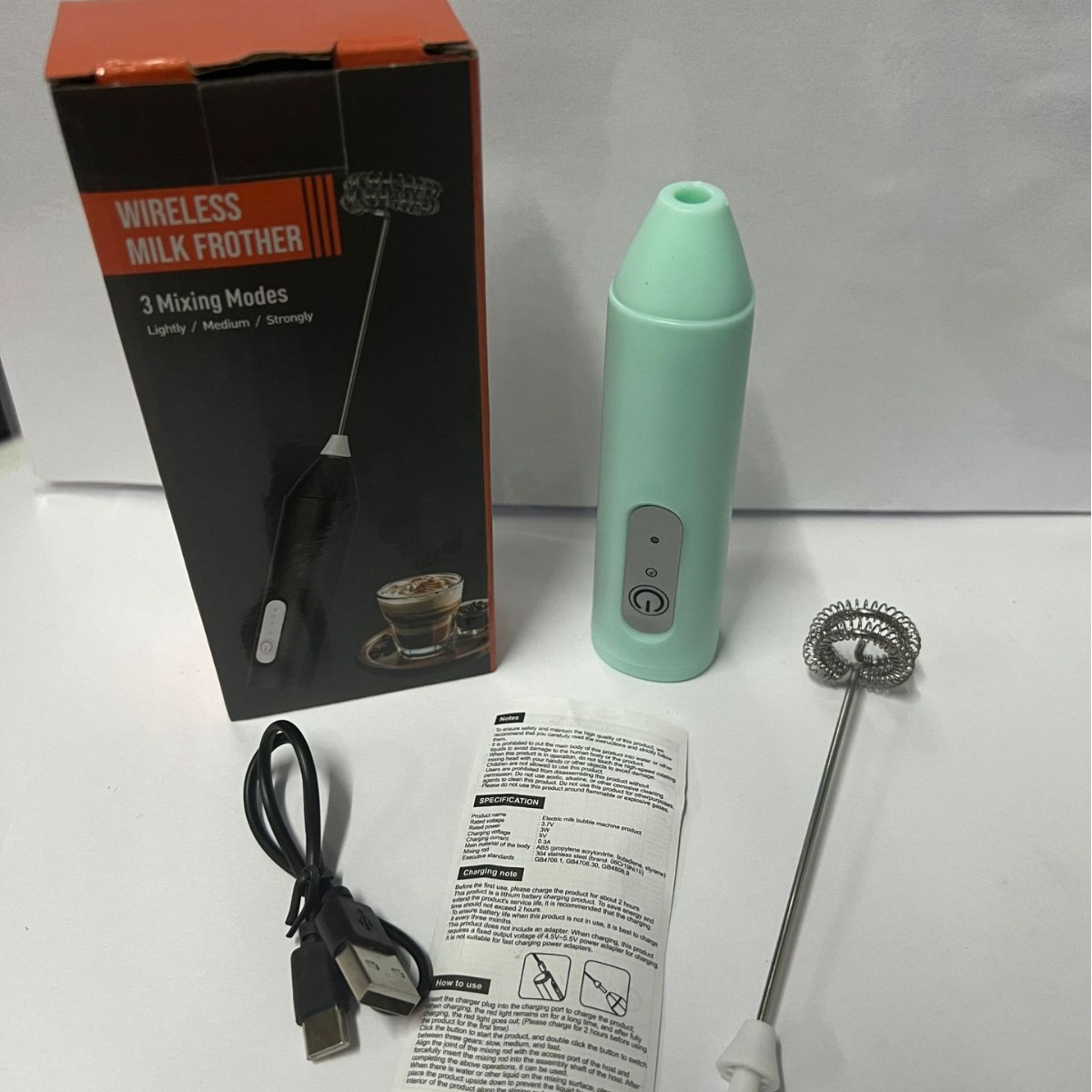 Batidor de huevos eléctrico, espumador de leche, espumador de leche doméstico, mezclador de café, espumador de leche, herramienta para hornear, batidor.