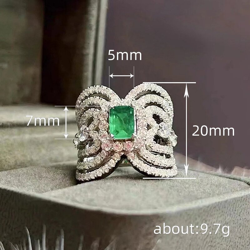 13g Weight Zircon Inlay Material Rings Classification Copper IG Style Shiny Inlay Geometric Crown Zircon Rings