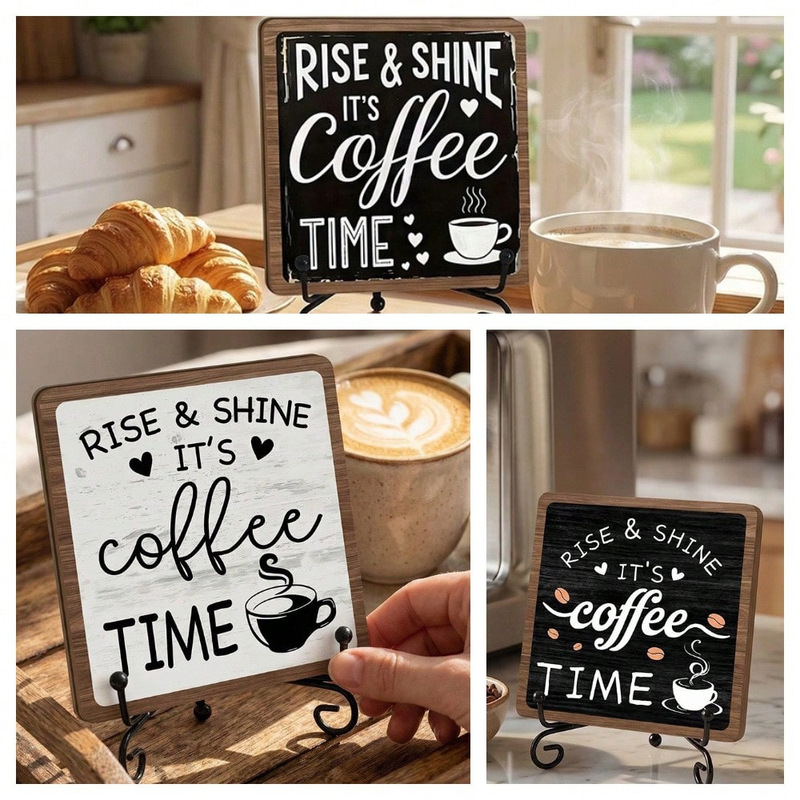 Simple Style Coffee English Sign Wooden Signboard 2D Wooden Photo Frame Wall Creative Photo Frame in the Cafe Simple Style Coffee English Sign Wooden Signboard 2D Wooden Photo Frame Wall Creative Photo Frame in the Cafe