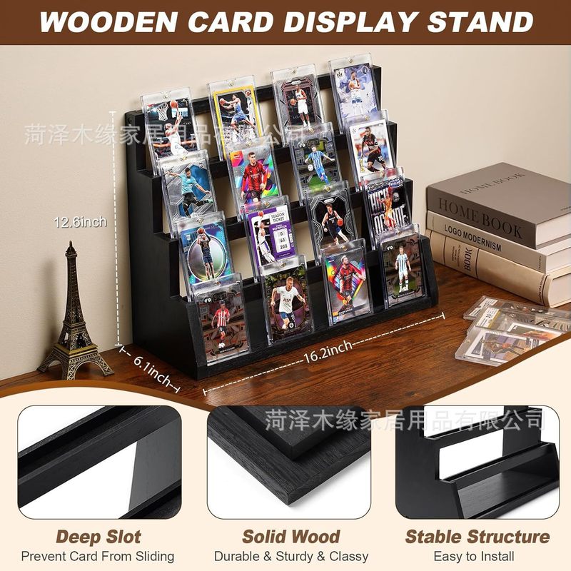 クロスボーダー木製カードディスプレイラックデスクトップスターカード収納ラック木製カードコレクションラック|undefined