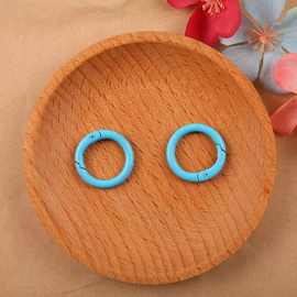 现货彩色锌合金弹簧扣圆扣 金属烤漆卡扣圆环 箱包玩具挂扣弹簧圈