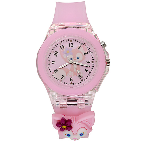 Soft jelly color children's doll watch luminous colorful flash primary and secondary school student cartoon watch manufacturer wholesale