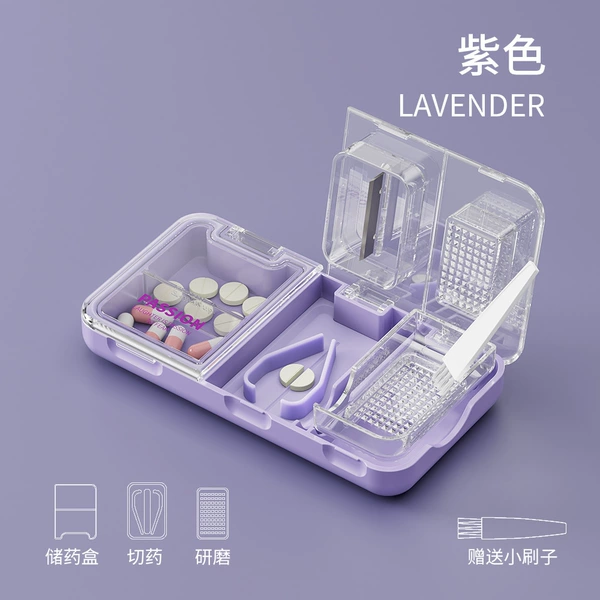 Purple pillbox, three in one