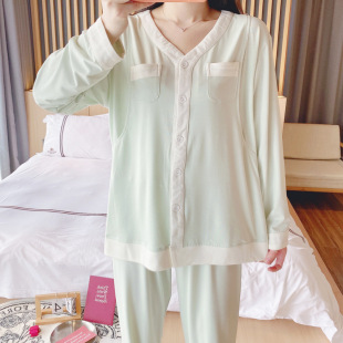 Modal Pregnant Women Pajamas suit Summer Thin Moon Clothes Loose Sweat-absorbent Postpartum Breast-feeding Clothes Home Clothes