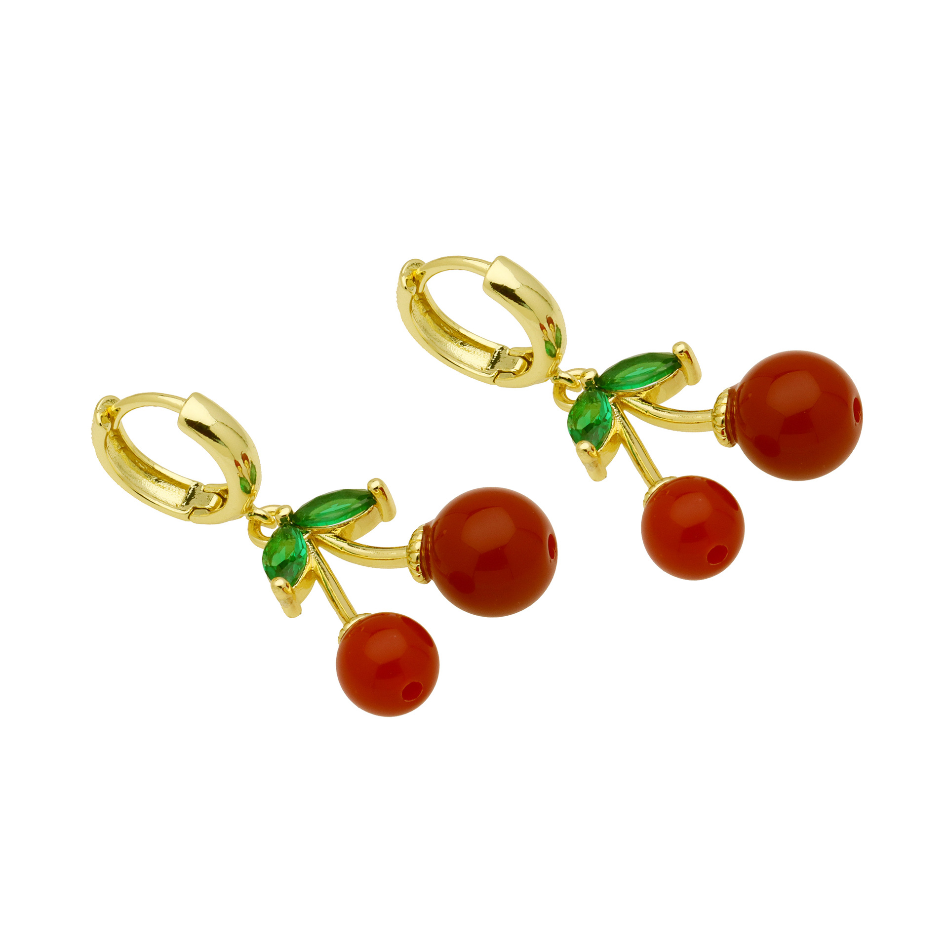 7g Weight Copper Ear Needle Material 18K Gold Plated Plating Material Charm Sleeper Hoop Earrings, Drop Earrings Classification 1 Pair Quantity Casual, Daily Occasion Copper Material Cherry, Mushroom Pattern Women's Gender Enamel, Plating Design Sweet Style 1 Pair Sweet Cherry Mushroom Enamel Plating Copper 18K Gold Plated Drop Earrings 4