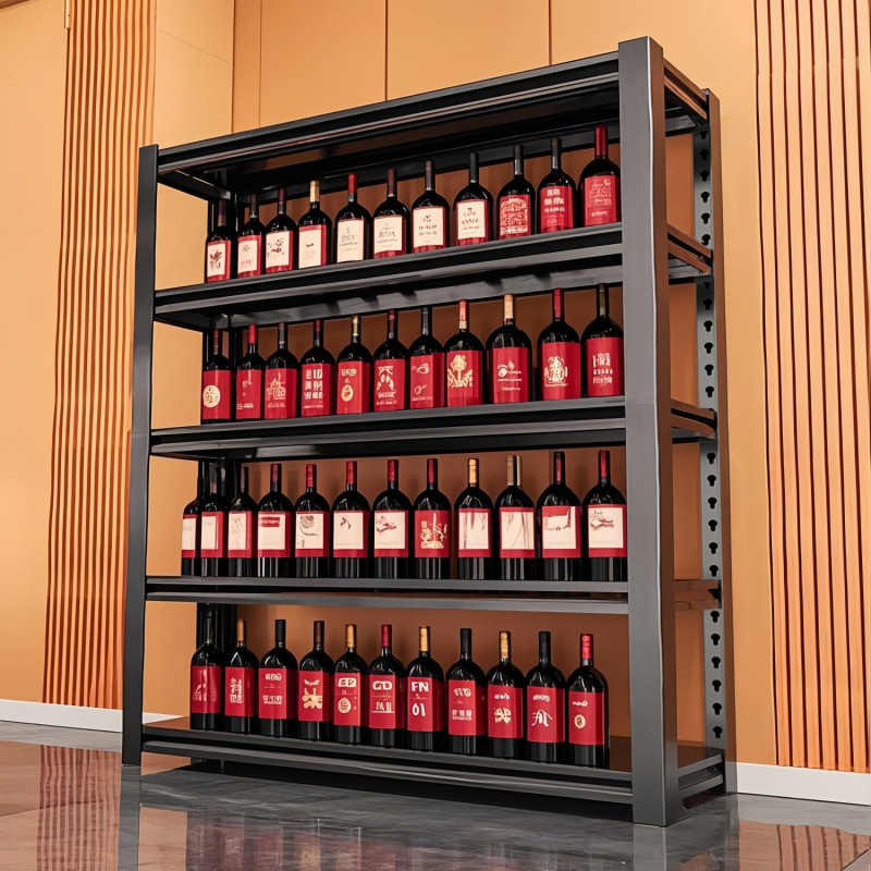 铁艺酒架酒吧落地酒柜葡萄酒红酒收纳展示架置物架门店商用酒杯架