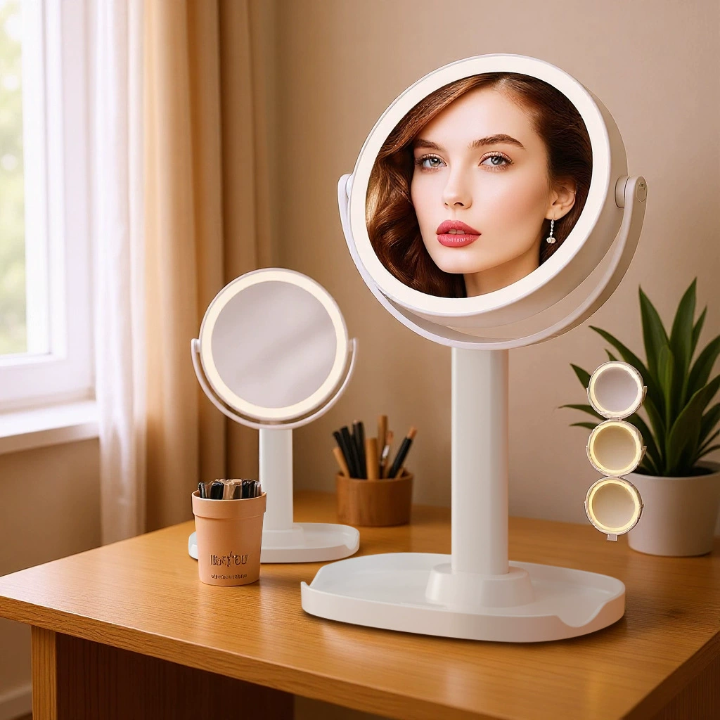 LED двухцветная лампа, передние фары для зеркала, заполняющий свет, три режима цвета