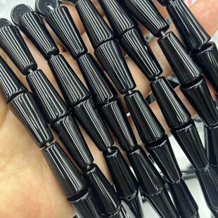 ��ɫ��� 10X20MM �A�F �A�μ��F Agate Black Beads