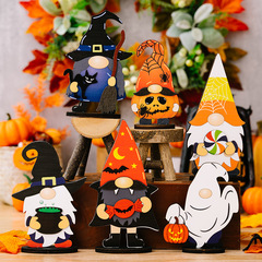 豪貝クロスボーダー新型ハロウィン装飾用品鬼節創意小置物木製小人幽霊雰囲気置物