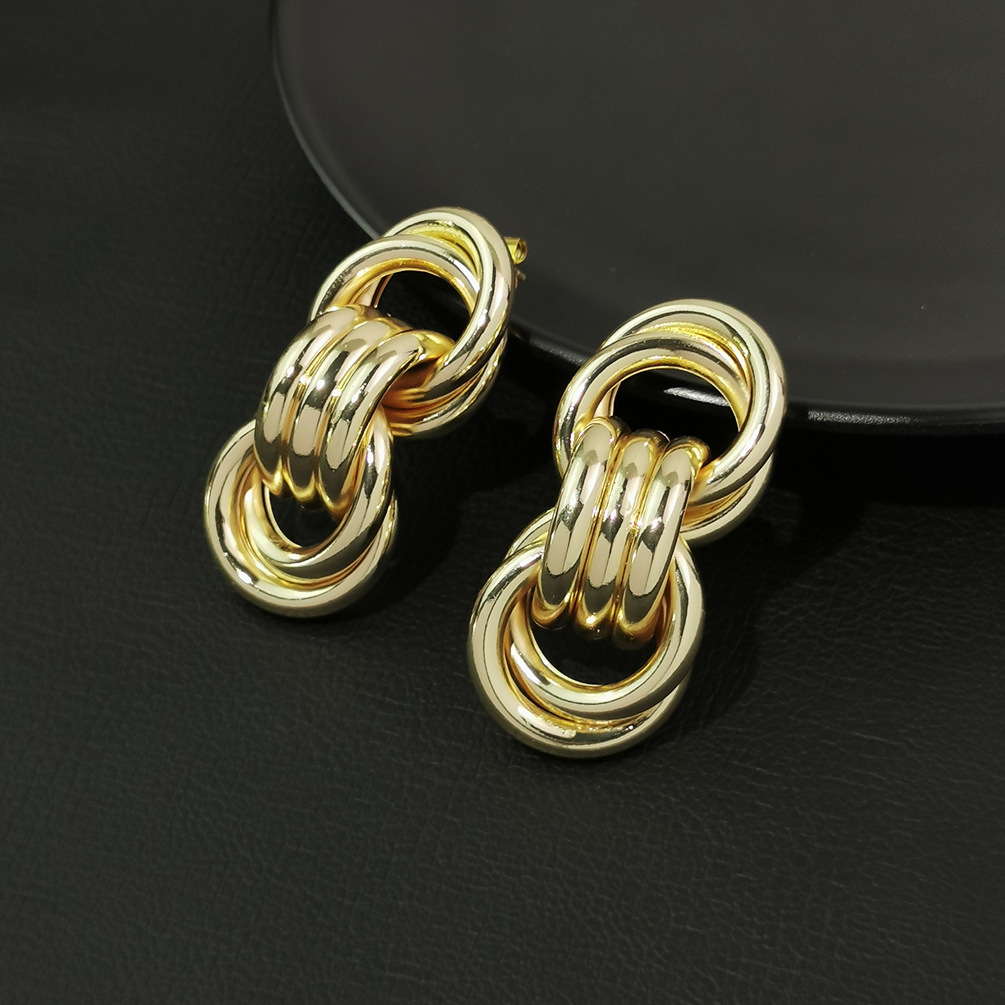 1 Pair Vintage Style Geometric Solid Color Plating Alloy Drop Earrings display picture 6