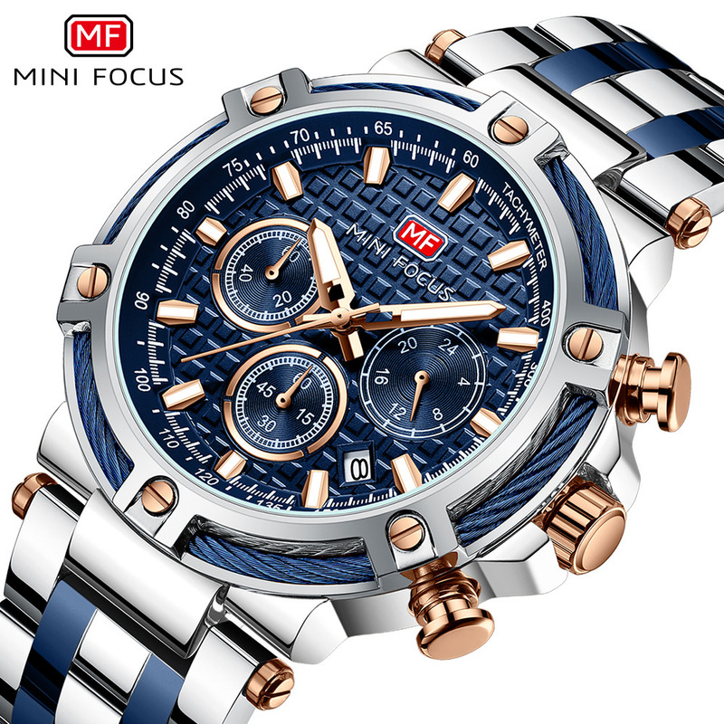 MINI FOCUS Brand Watch Casual Men's Watch Waterproof Quartz Watch Luminous Steel Band Men's Watch 0470G MINI FOCUS Brand Watch Casual Men's Watch Waterproof Quartz Watch Luminous Steel Band Men's Watch 0470G
