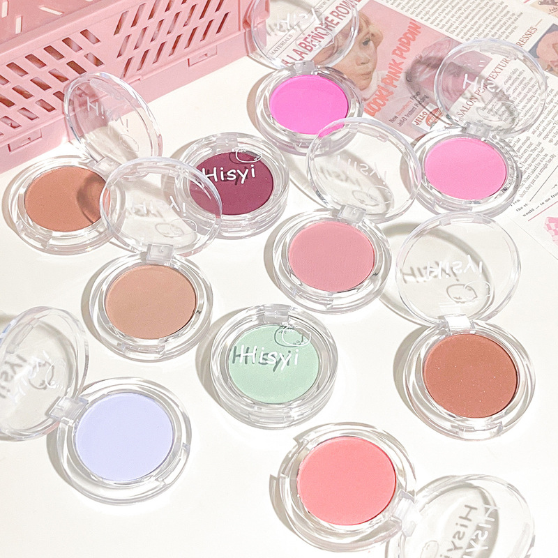 HISYI Soft Mist Drunken Blush Matte Fine Flash Light Brightening Natural Nude Makeup Gills Blue Gills Purple Monochrome Blush Plate HISYI Soft Mist Drunken Blush Matte Fine Flash Light Brightening Natural Nude Makeup Gills Blue Gills Purple Monochrome Blush Plate