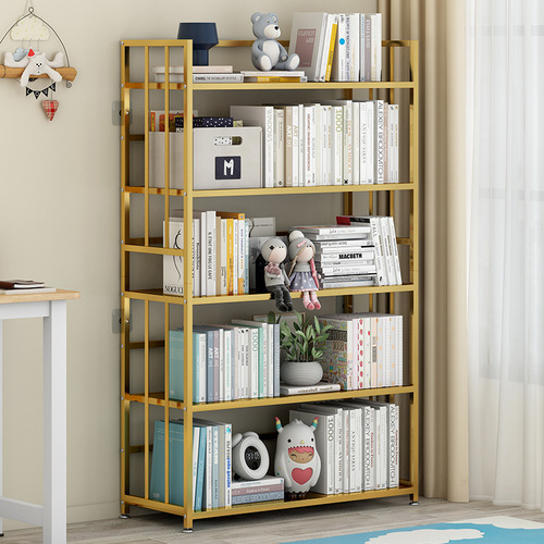 Bookshelf simple floor-standing multi-layer storage storage bookcase combination creative iron storage rack home children's bookshelf