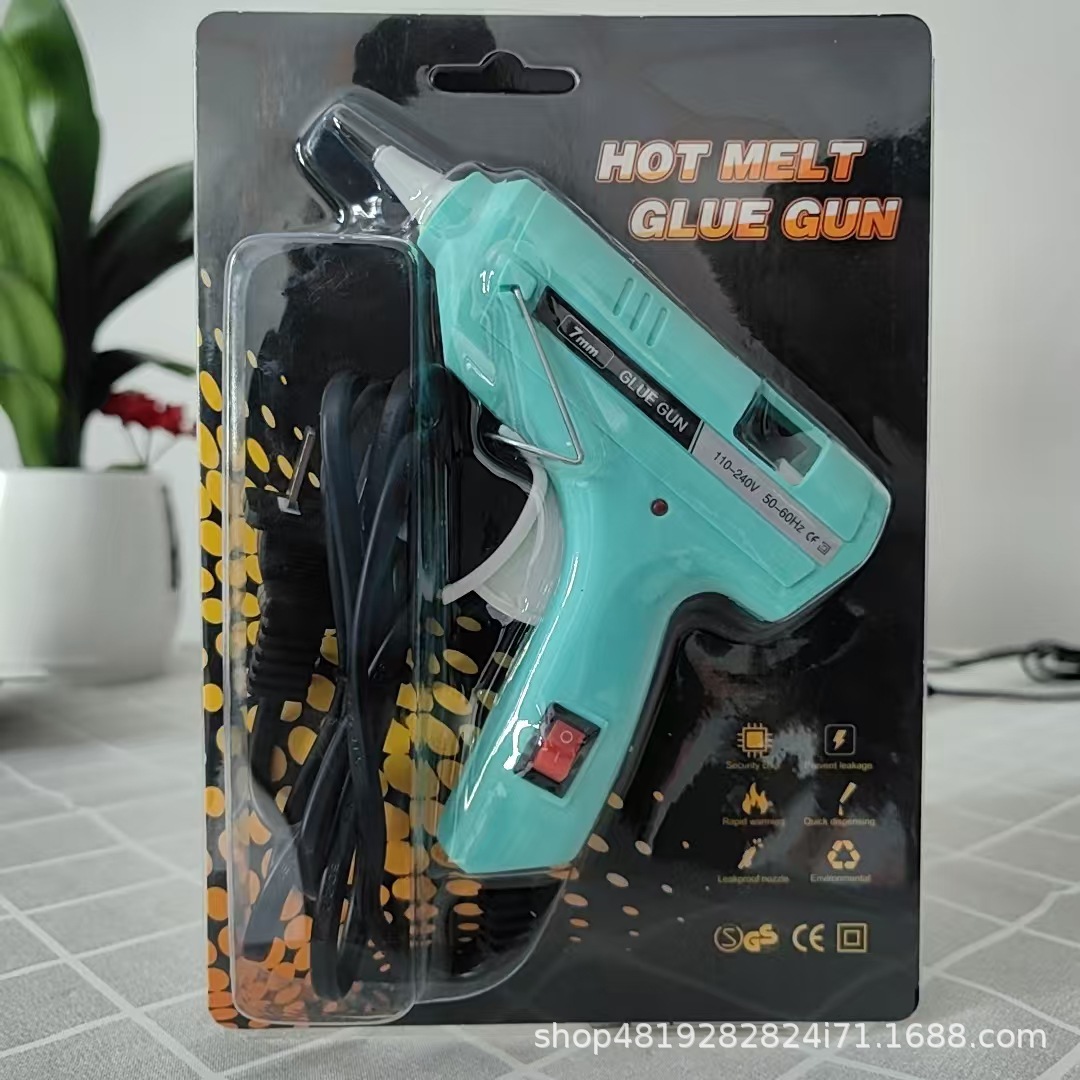 Pistola de pegamento de fusión en caliente, pistola de fusión en caliente de 7mm hecha a mano para el hogar, pistola de pegamento de varios colores, pistola de pegamento de barra de pegamento de bricolaje pequeña