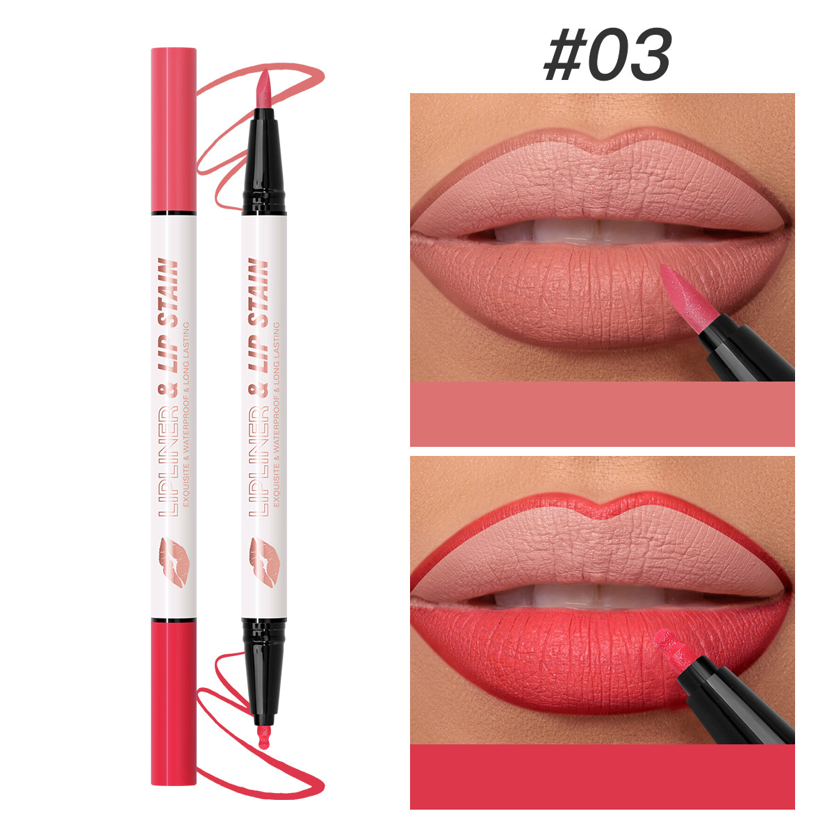 USHAS Delineador de labios de maquillaje de punto transfronterizo europeo y americano, lápiz de labios teñido, efecto de maquillaje mate impermeable y sin decoloración SAP018