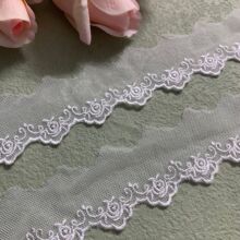 厂家人丝线玫瑰绣花网布小花边 洛丽塔童装服装辅料 婚纱袖口配饰