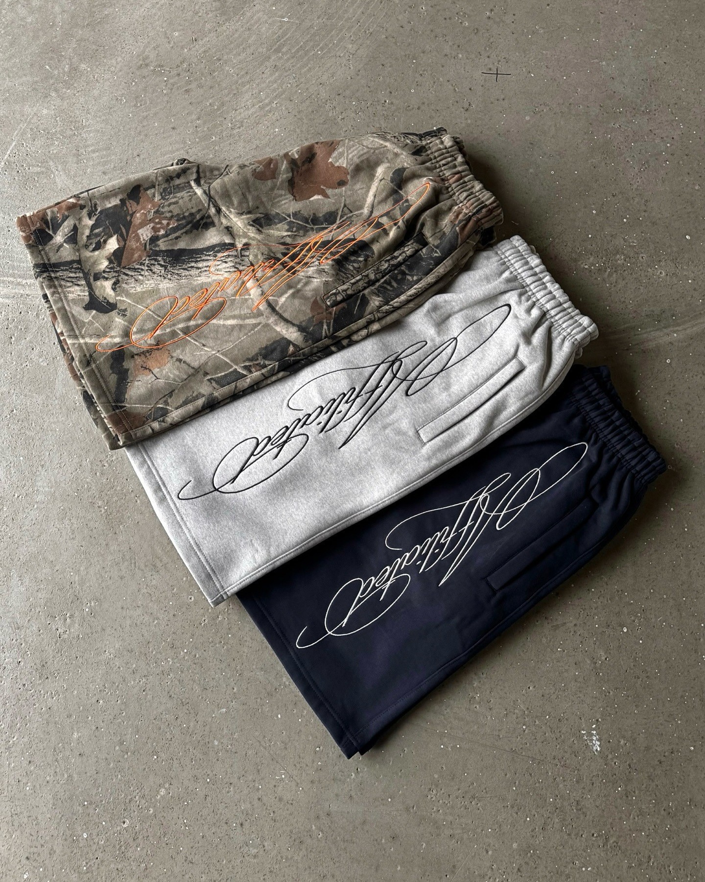 Unbranded Sweat Shorts Script Embroidery Loose Fit Multicolor