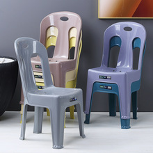 加厚塑料靠背椅子成人儿童两用胶椅家用学习椅凳休闲小餐椅办青贸
