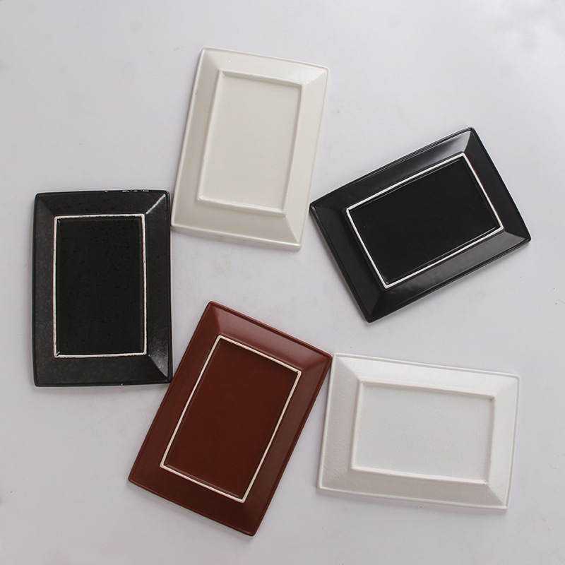 Placa superficial de cerámica simple Hotel B & B placa de cerámica placa occidental placa de carne placa de fruta placa de pescado placa de sushi
