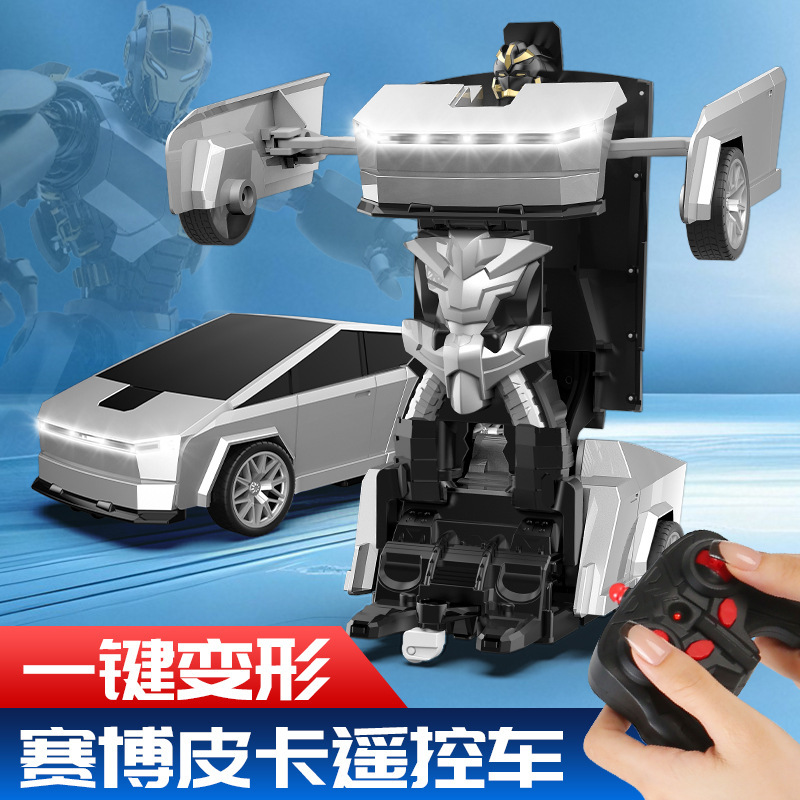 Cross-Border 1:18 Remote Control Transforming Car One-Click Transforming Robot Electric Remote Control Artificial Car Model Kidsren's Racing Car
