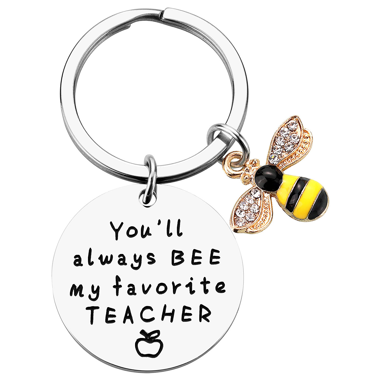 Transfronterizo caliente Bee Love Metal creativo llavero de acero inoxidable Día del Maestro Día de San Valentín regalo de Navidad