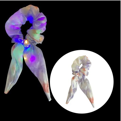 Lazo luminoso para el cabello del intestino grueso DIY luz nocturna cabeza flor brillante apoyo intestino gordo cuerda de cabeza club nocturno banda de goma accesorios para el cabello transfronterizos