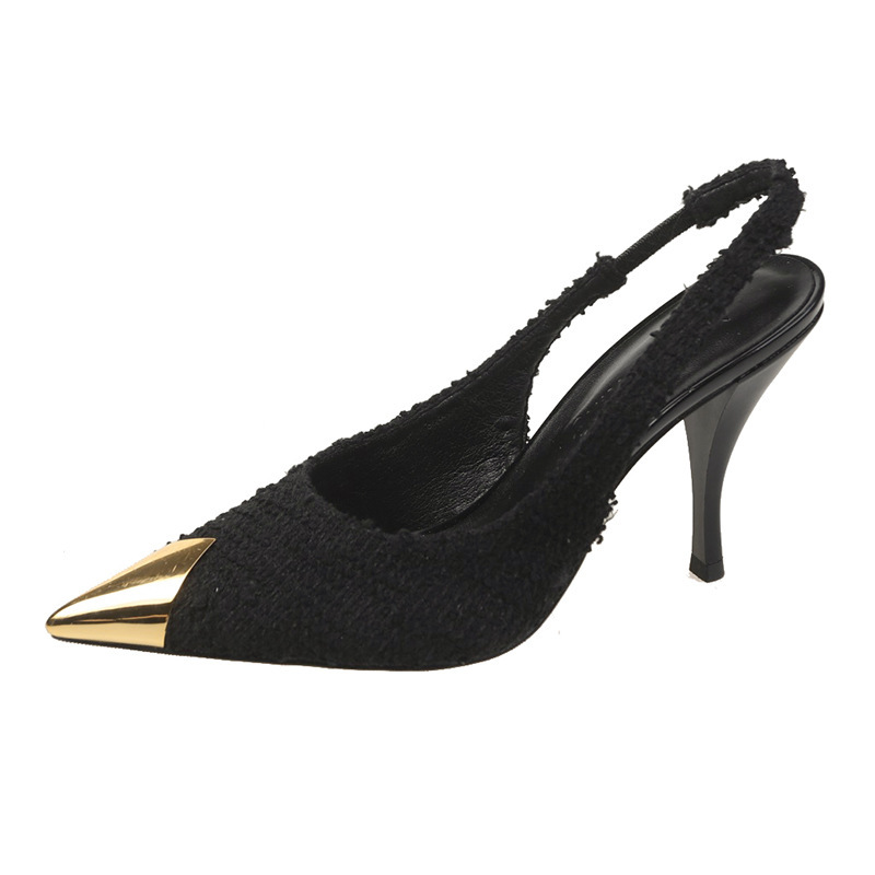 Fashionable high heels low-cut pointed-toe