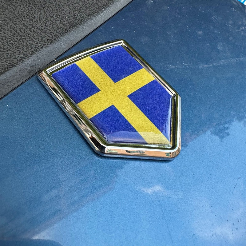 Amazon bandera nacional logotipo de automóvil de metal 3D estereoscópico bandera nacional auto etiqueta pegatinas mini etiqueta transfronteriza