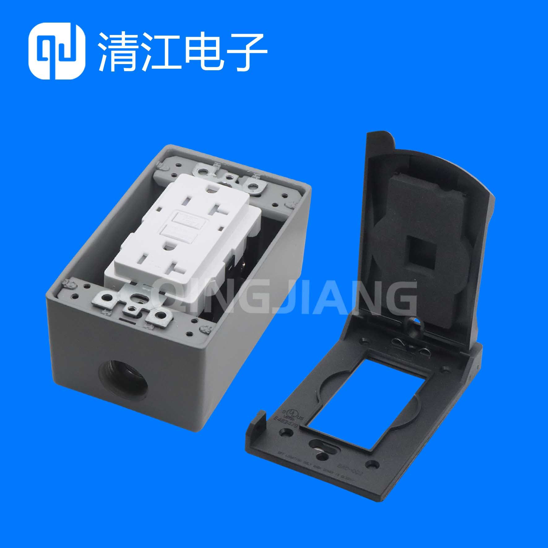 UL美标插座20A 125V GFCI接地故障电流漏电保护器墙壁安全插座