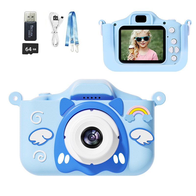 [Private model high-definition dual camera-Angel Beast Blue] 64G memory card + c…