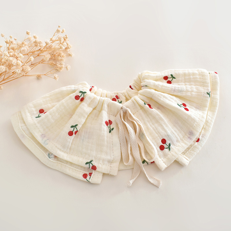 Cotton gauze children's eating bib for men and women girl's for baby, water absorbent, floral print 5