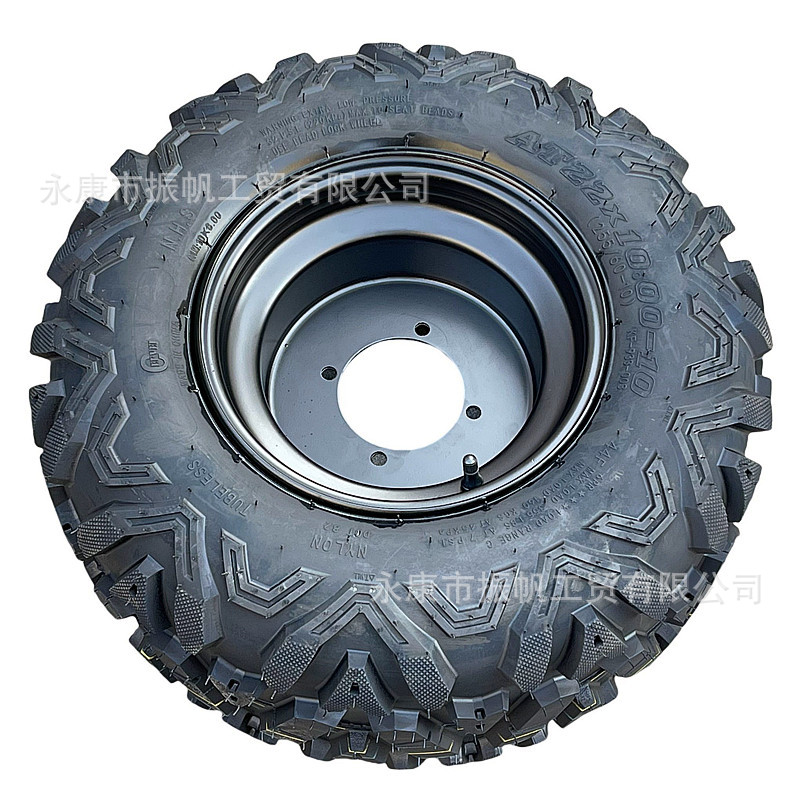 Atv Four-Wheel Beach Vehicle Accessories, Go-Kart Modification 22X 10-10inch Iron Wheel Hub A-Shaped 6-Layer Off-Road Tire
