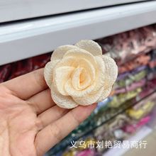 韩版5cm纱布艺烧边花朵山茶花diy发饰胸花鞋帽服装辅料装饰配件