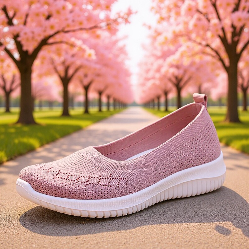 Cross-Border Mesh Women's Casual Shoes, Spring Season Shoes for Middle-Aged and Elderly Mothers, Comfortable and Breathable Slip-On Flat Shoes for Women, Wholesale Cross-Border Mesh Women's Casual Shoes, Spring Season Shoes for Middle-Aged and Elderly Mothers, Comfortable and Breathable Slip-On Flat Shoes for Women, Wholesale