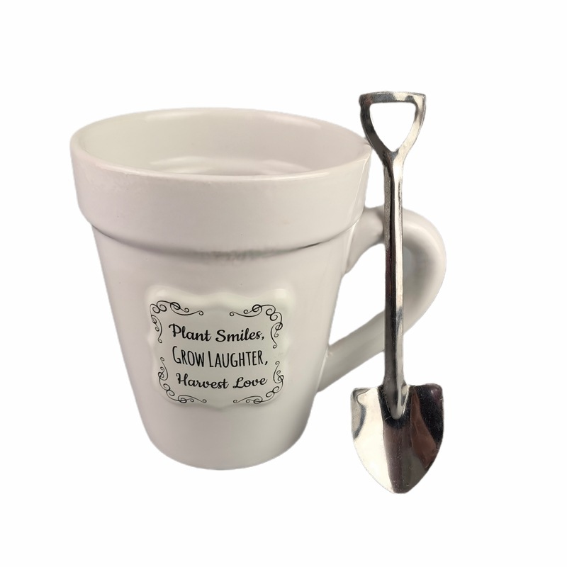 Color esmalte horno cambio taza con pala notas de tiza flor olla cerámica taza cónica mensaje grande capacidad taza de café