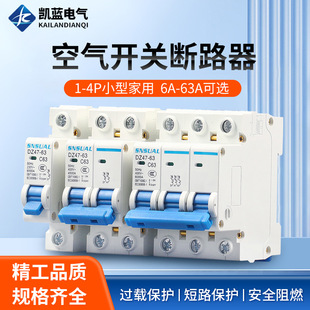 Manufacturer Dz47 63A Small Circuit Breaker 1/2/3/4P32A Two-Phase Air Switch 16A Household Main Gate Air Switch