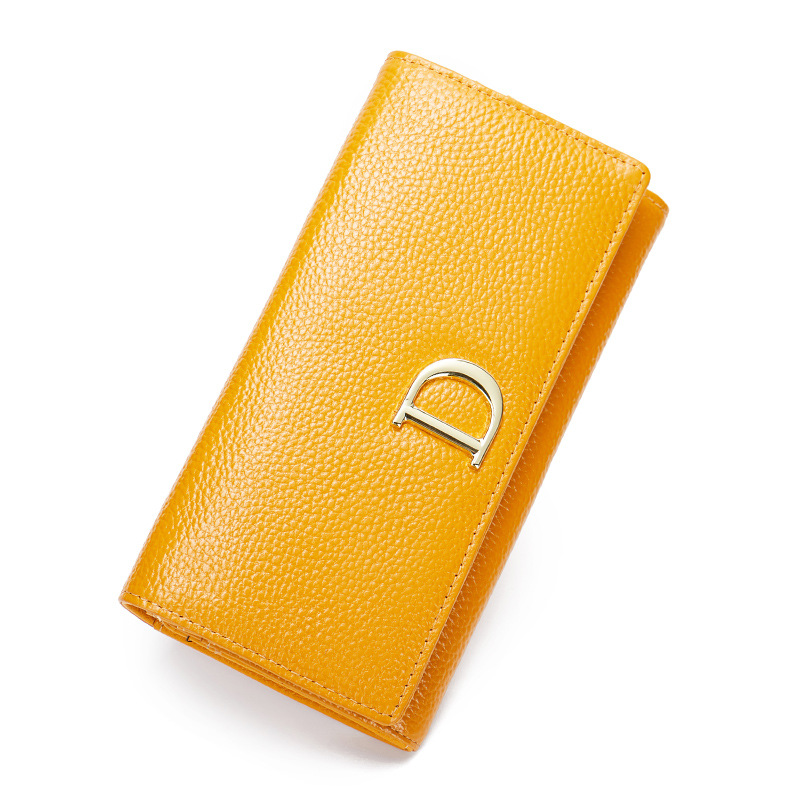 Women's Large Capacity Long Wallet Fashionable Multifunctional Genuine Leather Clutch With Multi Card Slot Cowhide_voghion.com