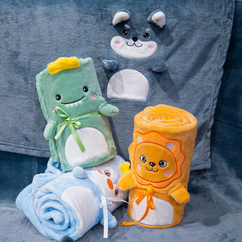 Animal de dibujos animados coral rollo manta Oficina siesta manta aire acondicionado manta estudiante niños pequeña manta grupo edificio empresa regalo