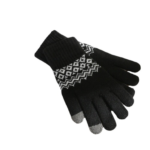 Factory direct sales winter warm touch screen plus velvet thickening student adult men and women same style imitation cashmere wave gloves