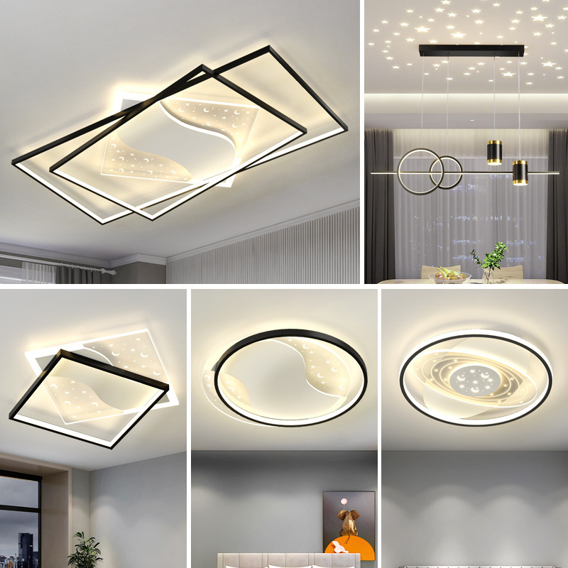 Zhongshan lámparas de techo iluminación de decoración para el hogar paquete de casa completa combinación moderna simple nuevo creativo sentido de alto nivel