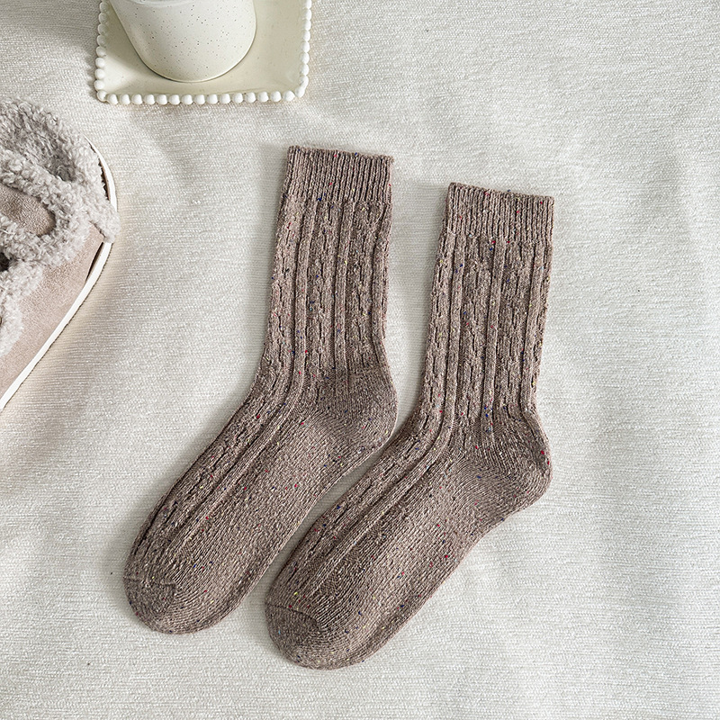 Calcetines de invierno y invierno para mujeres, calcetines de calentamiento más gruesas y calcetines de invierno para mujeres con doble aguja.