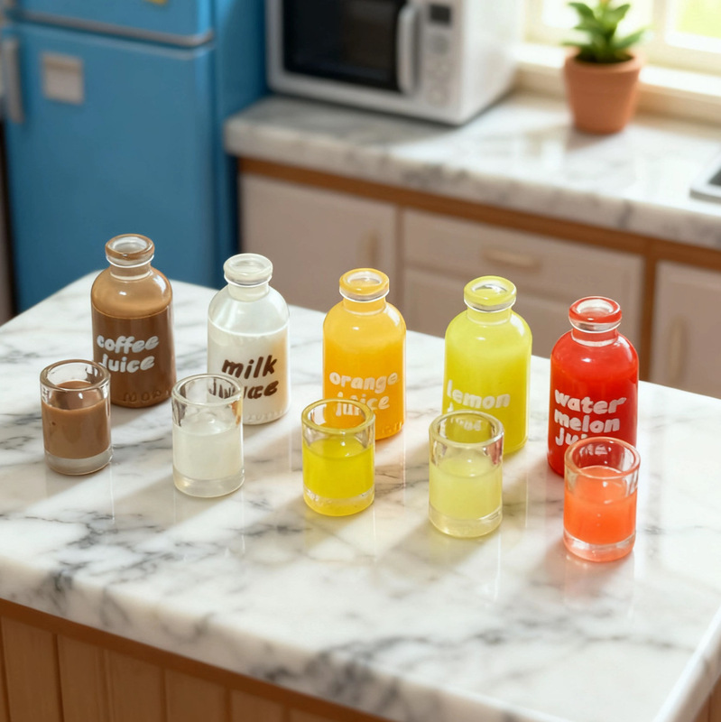 Simulated Beverage Cup Food Toy Doll House Toy Mini Ornaments DIY Resin Jewelry Accessories Plate Miniature