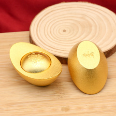 新款合金元寶轉轉金屬擺件可360度轉動解壓手把件工藝品元寶