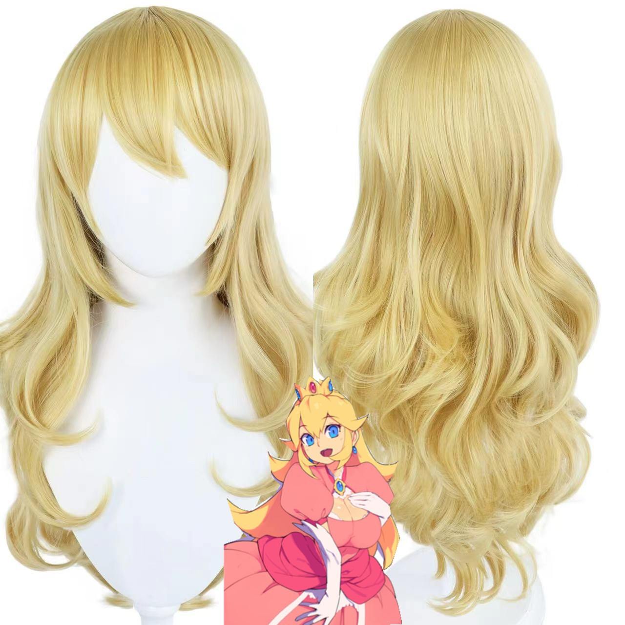 [Xi] Super Mary princesa bi Qi cos anime simulación peluca Cosplay del cuero cabelludo ventas directas de la fábrica