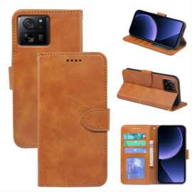 适用于小米xiaomi14t/13pro小牛皮纹相框小米 poco f6 5G手机皮套