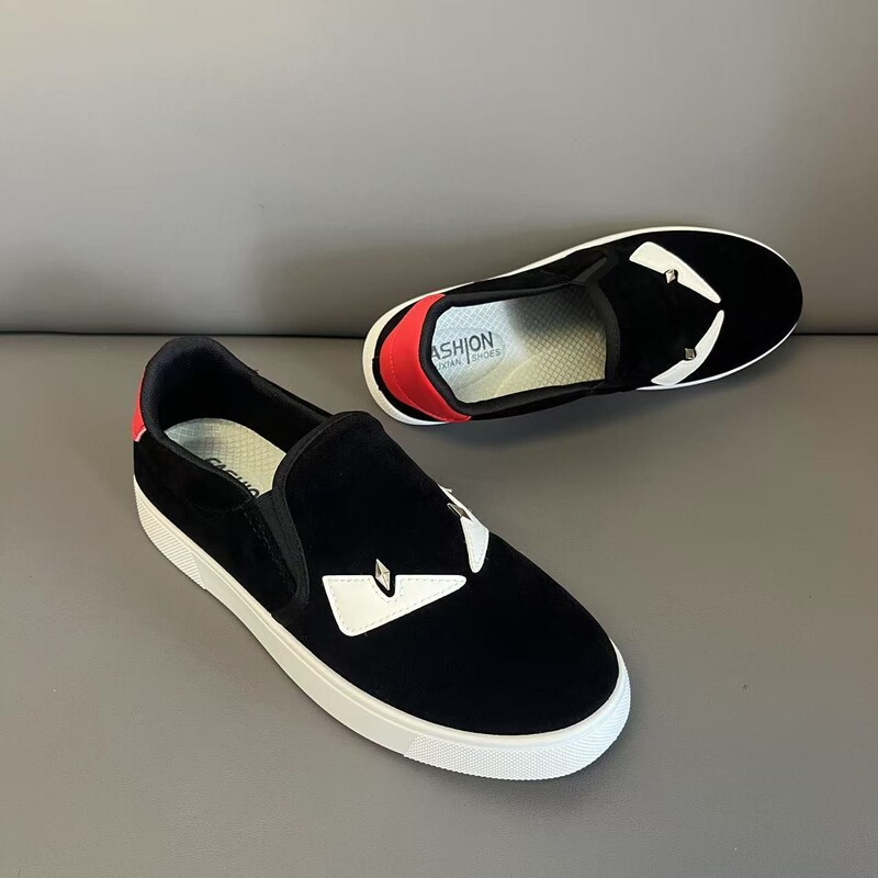 Little Monster Eye Sneakers for Men and Women, F Brand Slip-On European Style Retro Versatile Men's Casual Youth Devil Trend