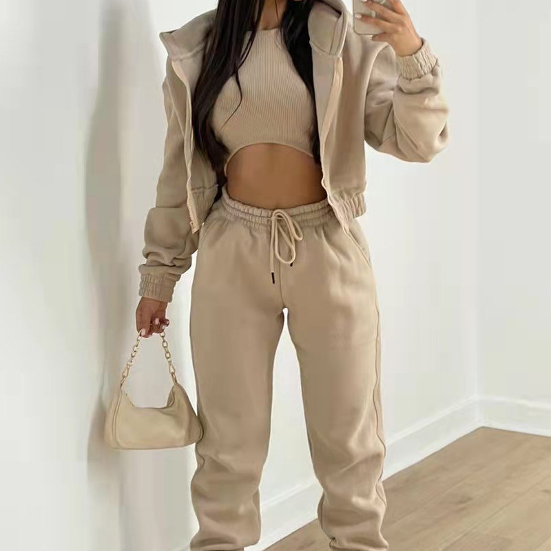 Women's Fashion Solid Color Polyester Patchwork Pants Sets display picture 4