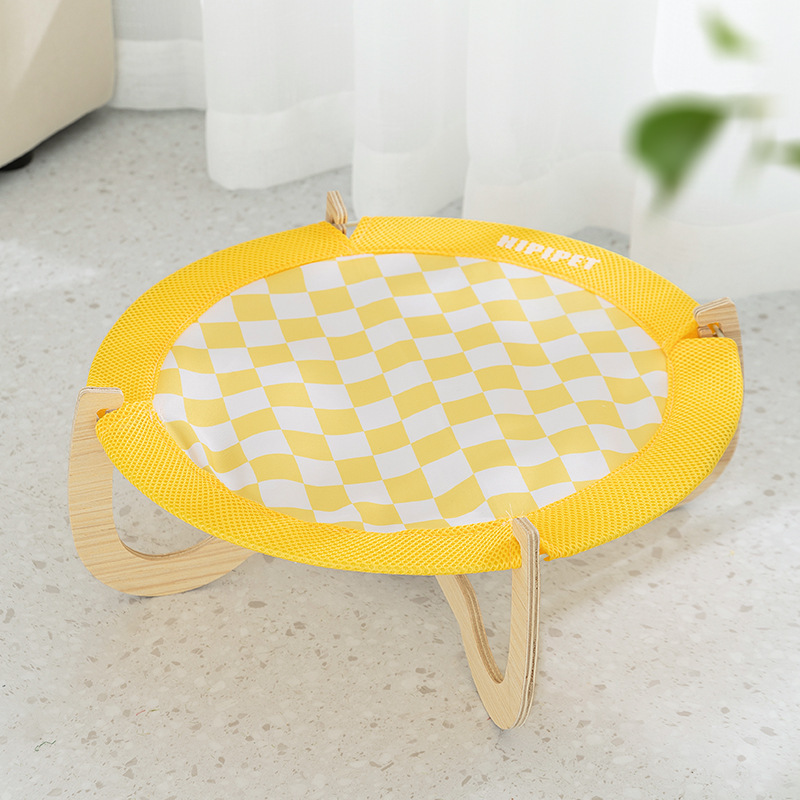 Juego de ajedrez para gatos de verano, marco de madera, nido redondo de madera maciza, cama para gatos a prueba de humedad, cuatro estaciones, nido para gatos, productos para mascotas