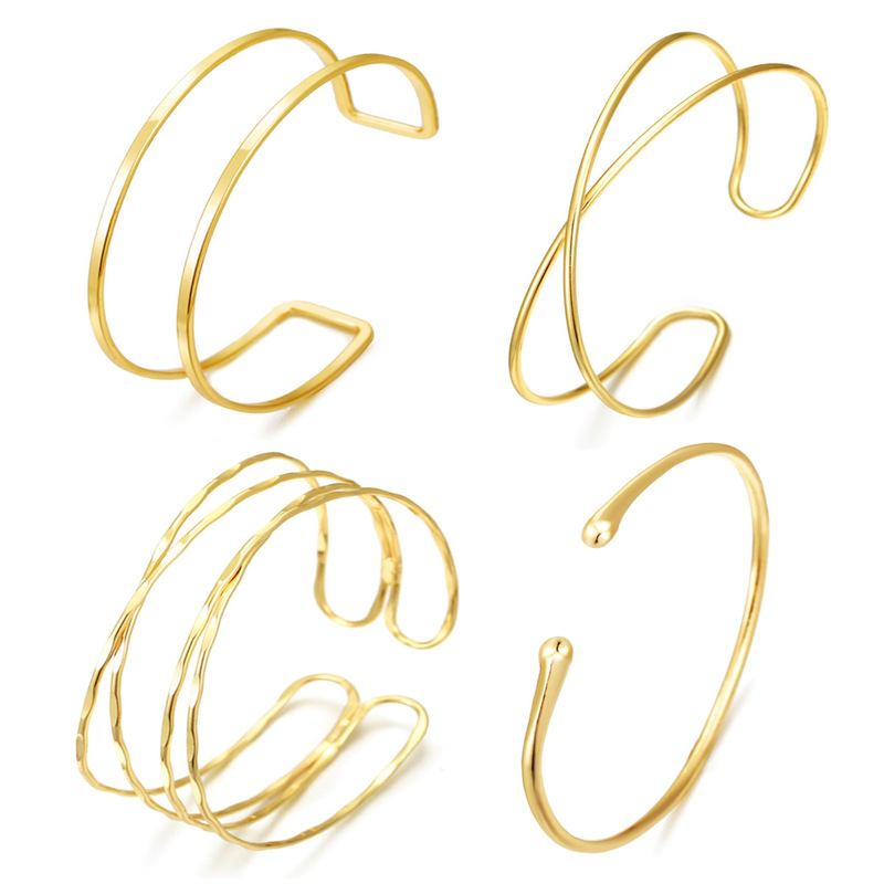 Trendy Adjustable Coil Arm Cuff Bracelet Set for Cross-Border Foreign Trade