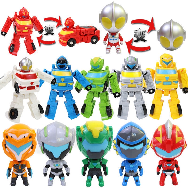 Authentic Ultra Transformation Gashapon Power Steel Flying Dragon Mecha Transformation Toy Car Cake Decoration Holiday Gift